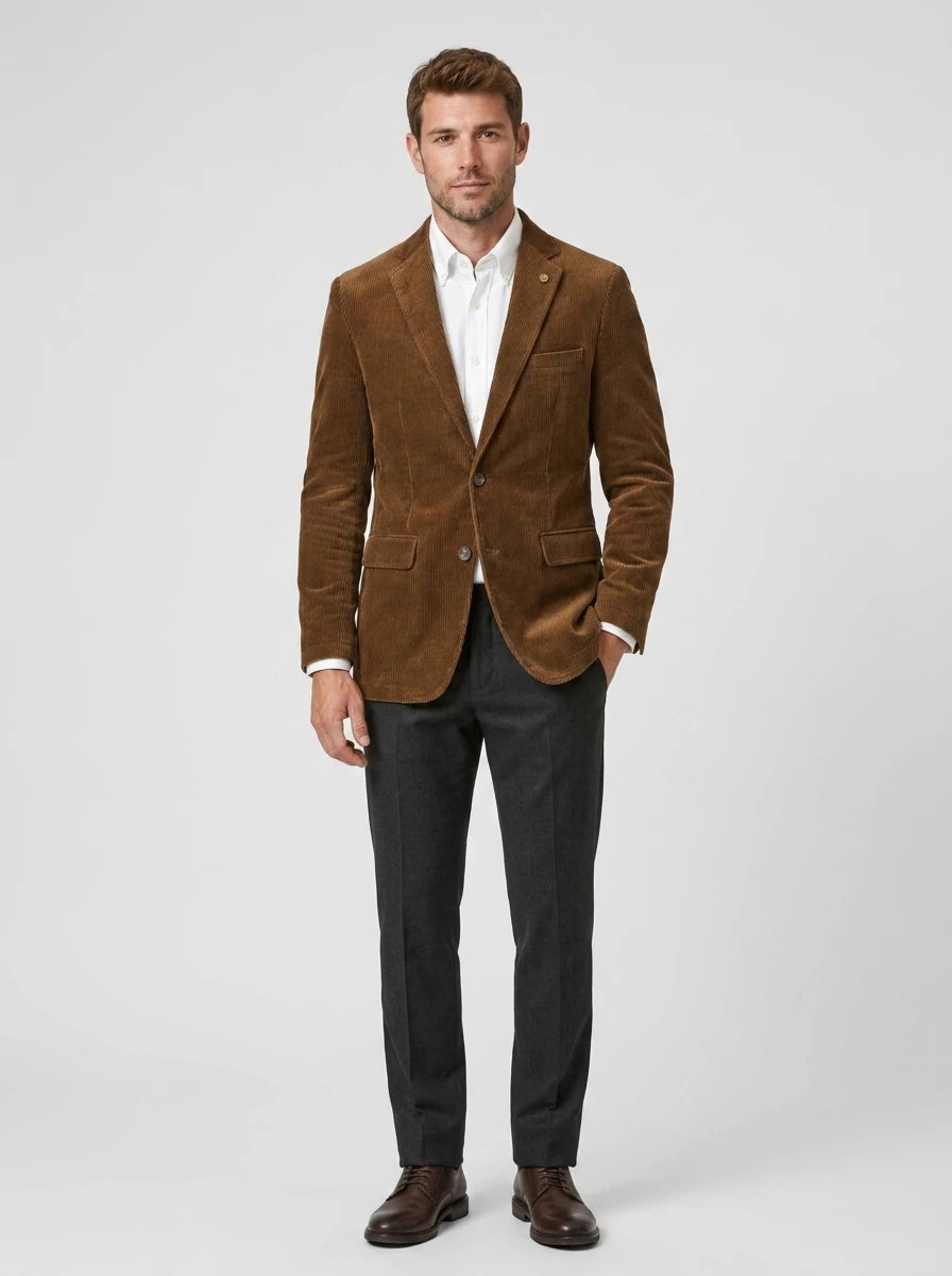 Corduroy Blazer — On Model - Neutral | Generated by Modelize