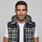 Hooded puffer vest — On Model - Close-up Detail | Generated by Modelize