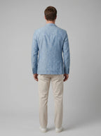 Linen Blazer Jacket — On Model - Back View | Generated by Modelize
