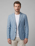 Men's Linen Blazer Jacket — On Model - Upper Body | Generated by Modelize