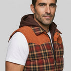 Men's Puffer Vest — On Model - Close-up Detail | Generated by Modelize