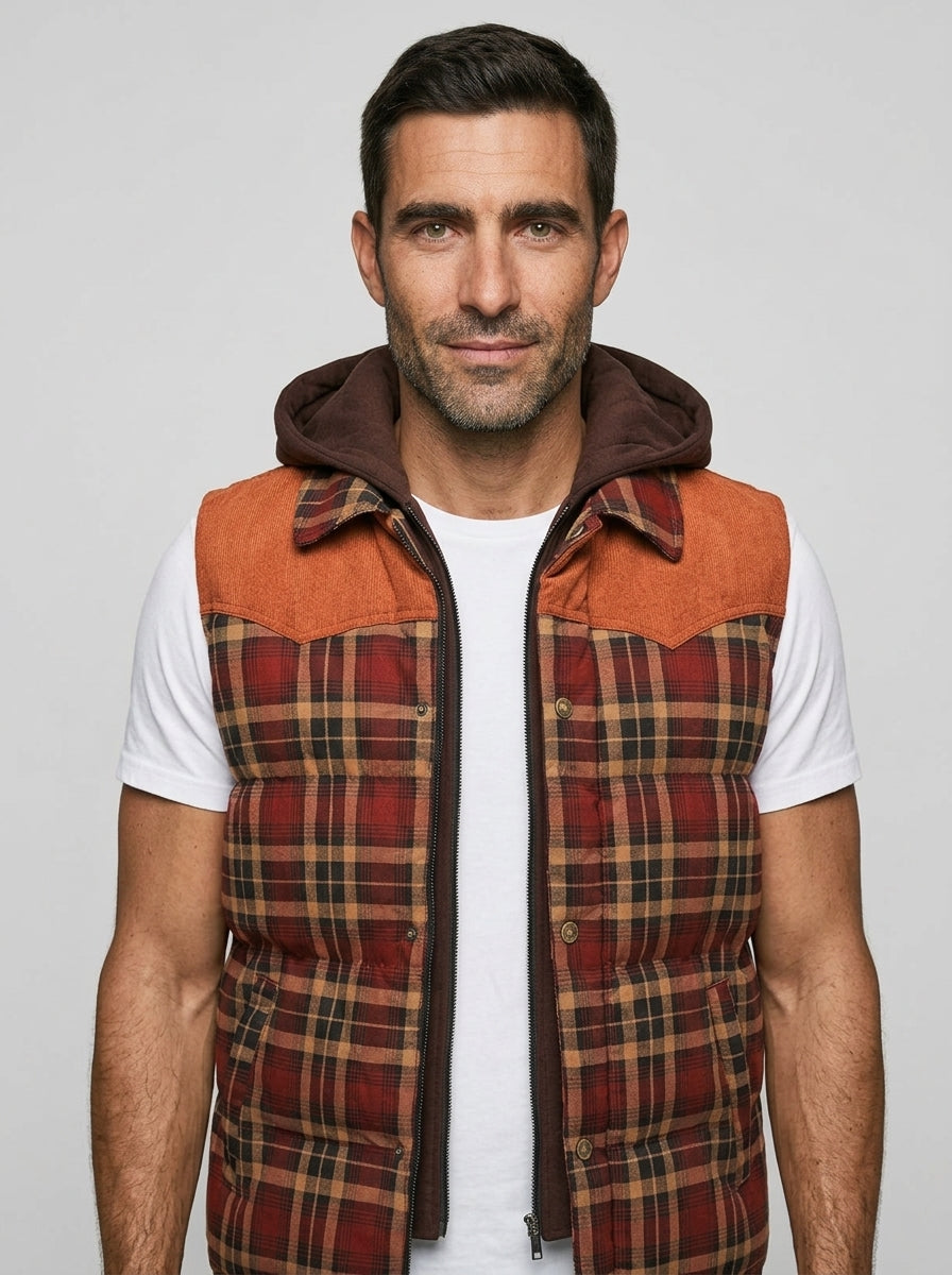 Men's Puffer Vest — On Model - Upper Body | Generated by Modelize