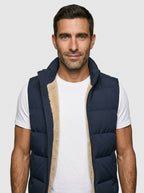 Men's Quilted Puffer Vest — On Model - Upper Body | Generated by Modelize