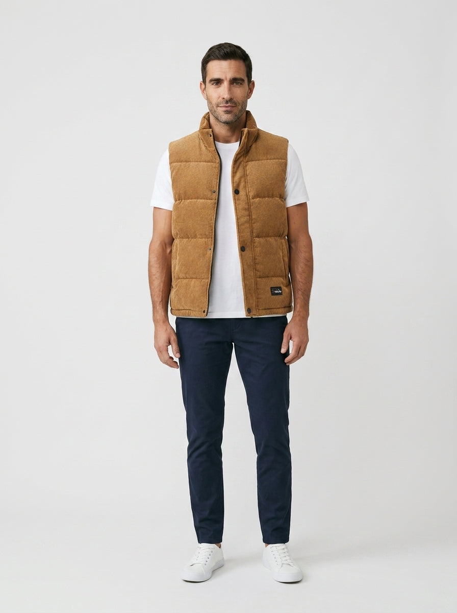Sleeveless Puffer Vest — On Model - Neutral | Generated by Modelize