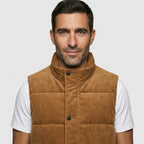 Sleeveless Puffer Vest — On Model - Close-up Detail | Generated by Modelize