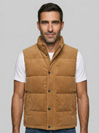 Sleeveless puffer vest — On Model - Upper Body | Generated by Modelize