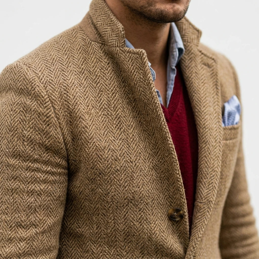 Single-button blazer — On Model - Close-up Detail | Generated by Modelize