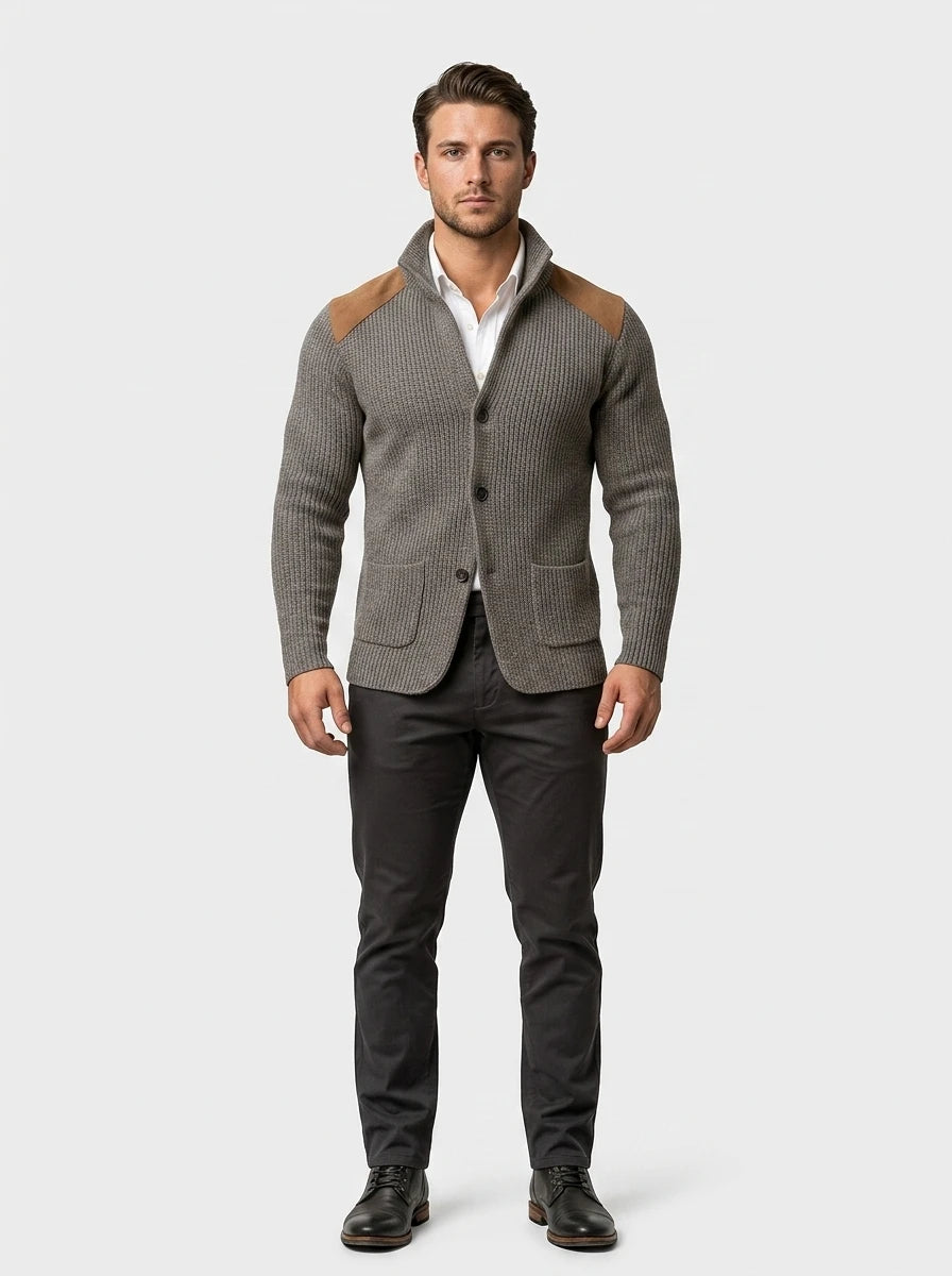 Textured-Knit Blazer — On Model - Neutral | Generated by Modelize