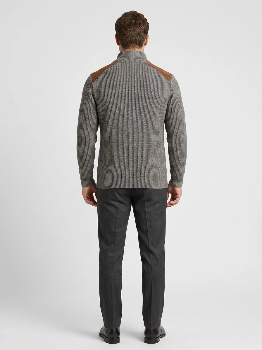 Textured-knit blazer — On Model - Back View | Generated by Modelize