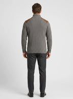 Textured-knit blazer — On Model - Back View | Generated by Modelize
