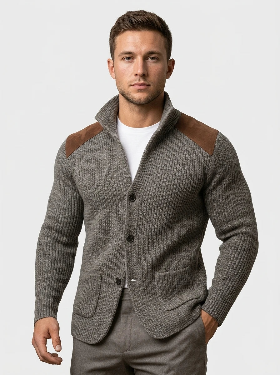 Textured-Knit Blazer — On Model - Upper Body | Generated by Modelize