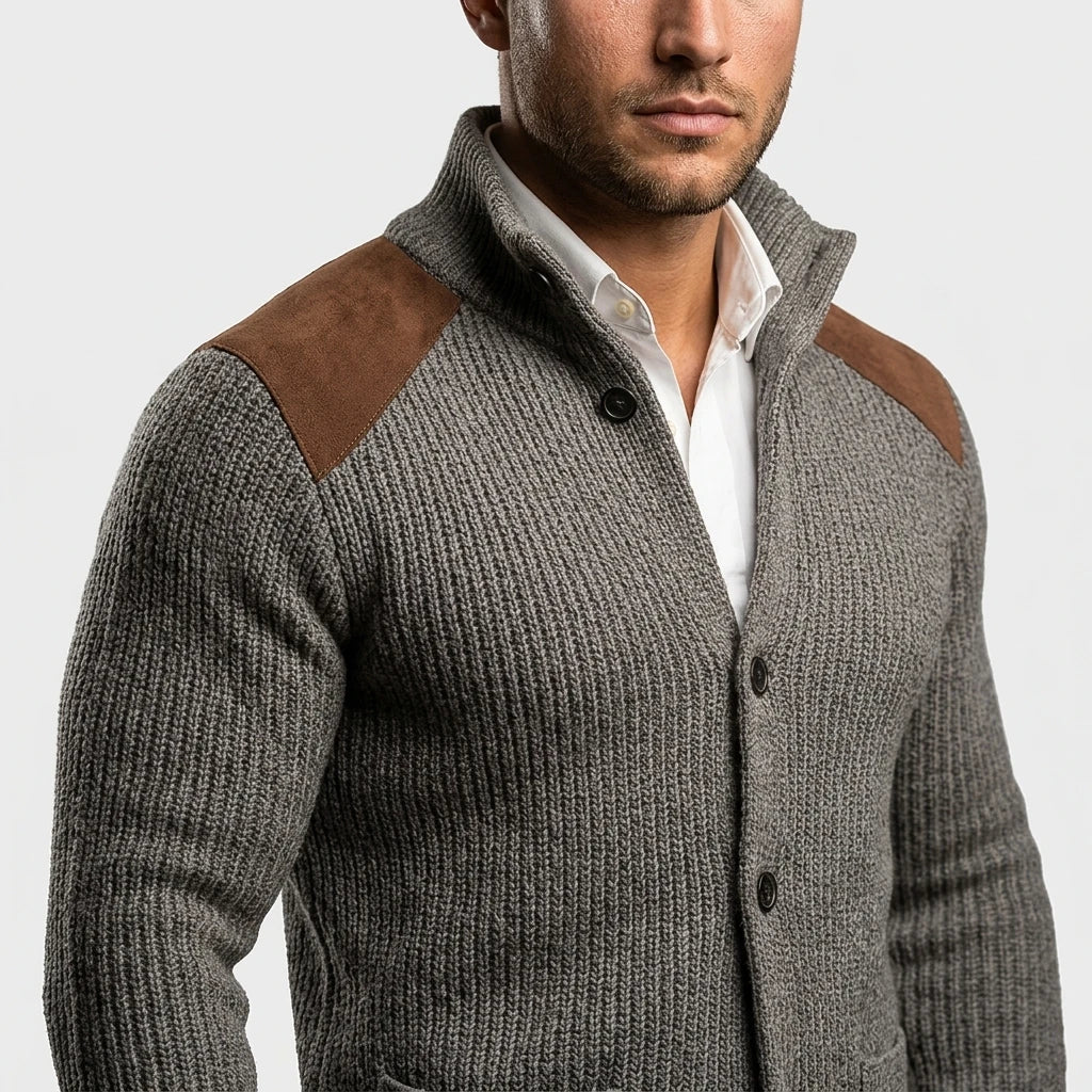 Textured-Knit Blazer — On Model - Close-up Detail | Generated by Modelize
