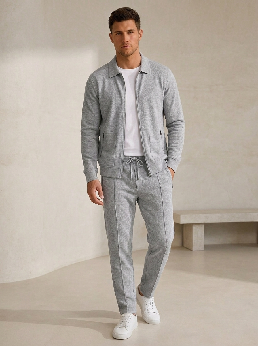 Cotton Tracksuit Casual Set Men