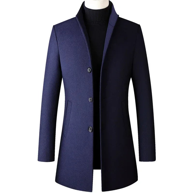 Stylish Slim-Fit Wool Coat