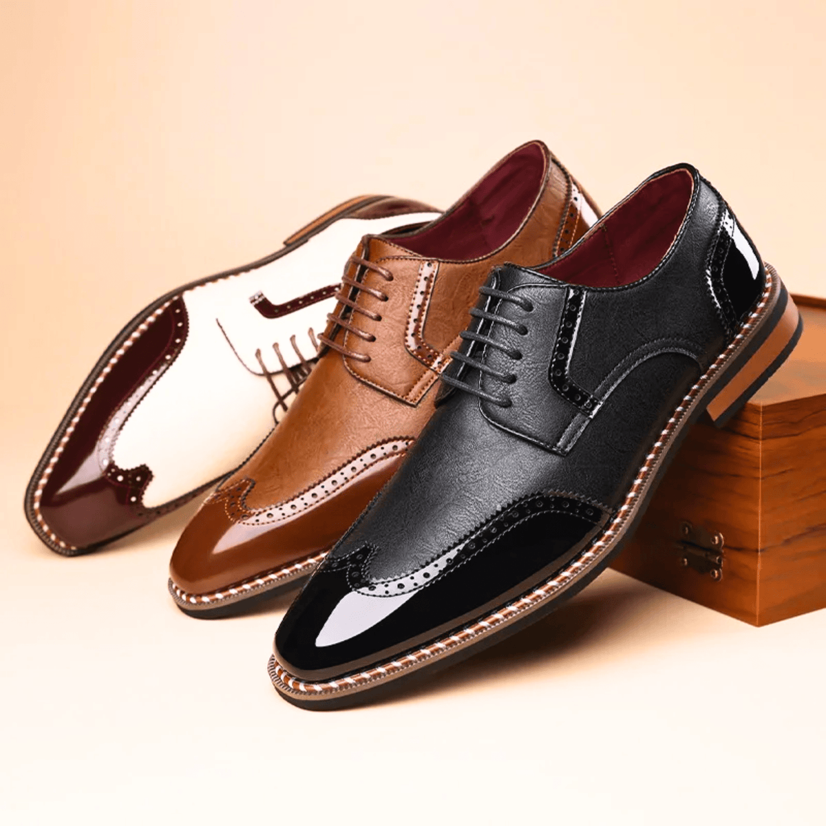 Men's Two-Tone Full-Grain Leather Oxford