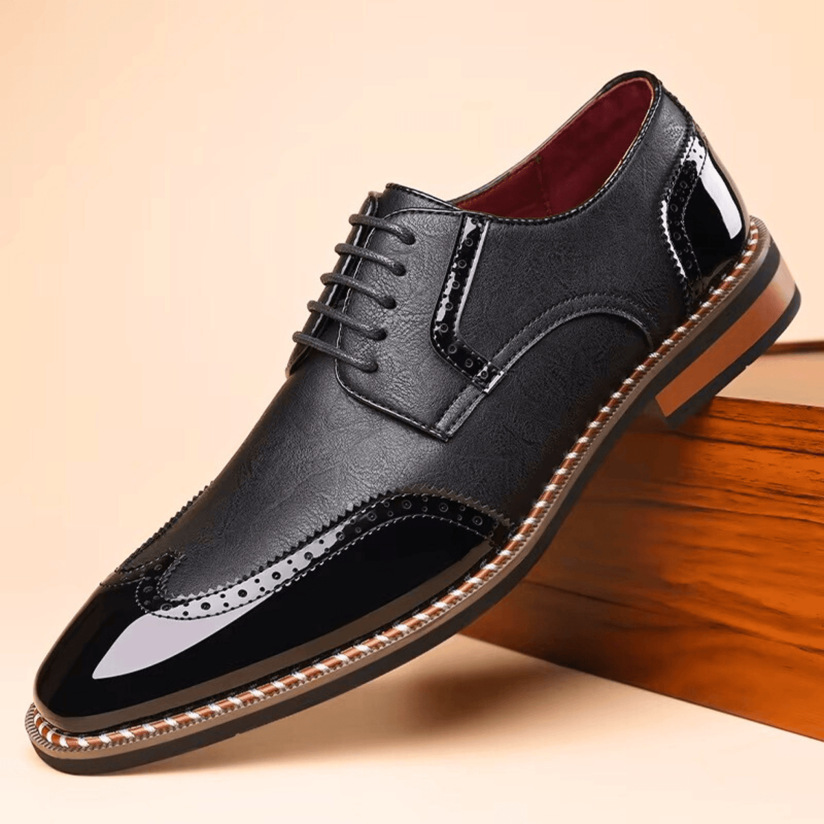 Men's Two-Tone Full-Grain Leather Oxford