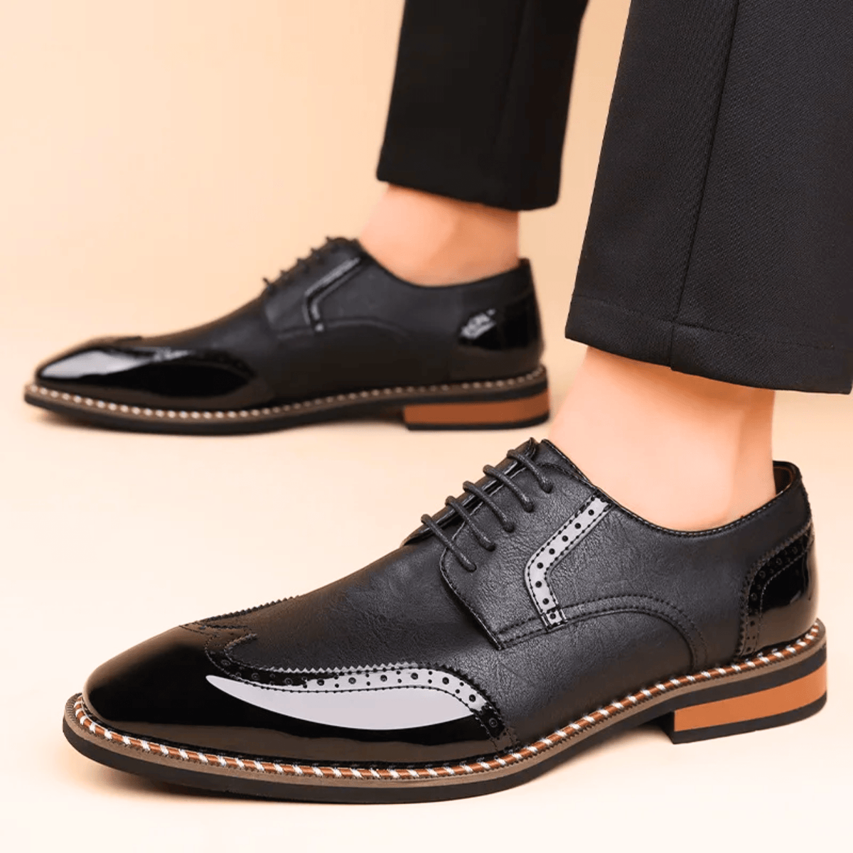Men's Two-Tone Full-Grain Leather Oxford