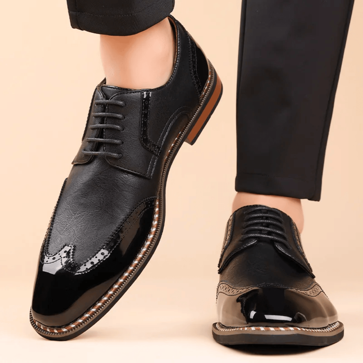 Men's Two-Tone Full-Grain Leather Oxford