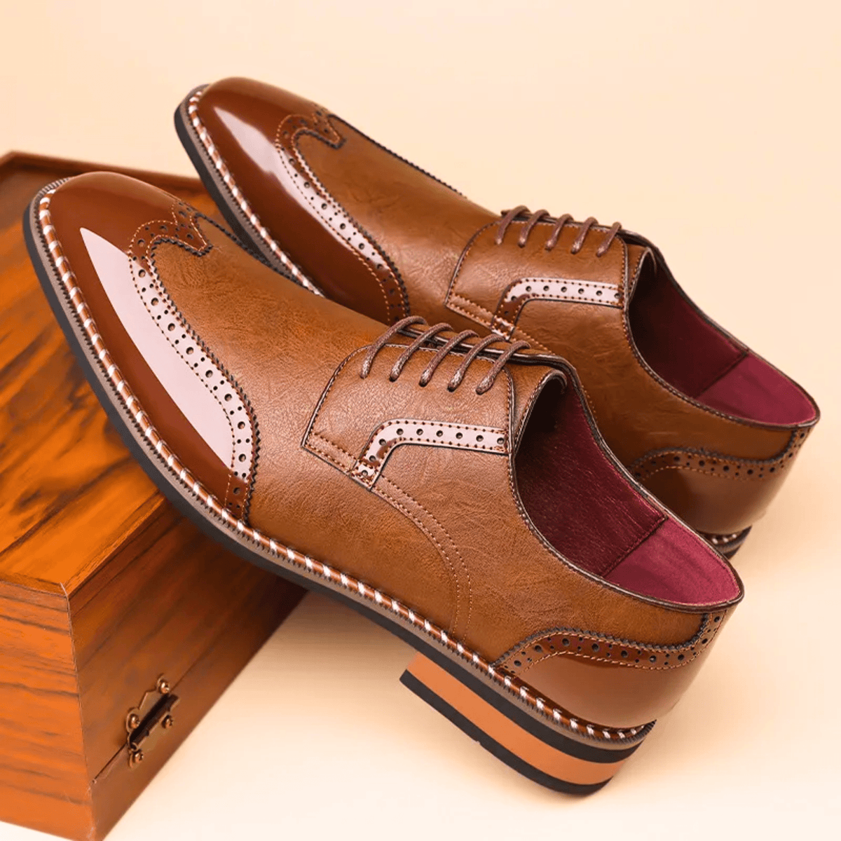 Men's Two-Tone Full-Grain Leather Oxford