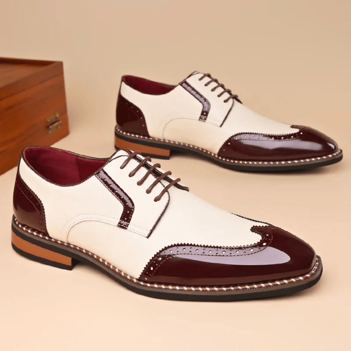 Men's Two-Tone Full-Grain Leather Oxford